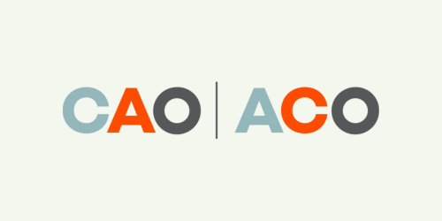 A logo for cao aco is shown on a white background.