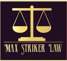 Gold scales of justice above 