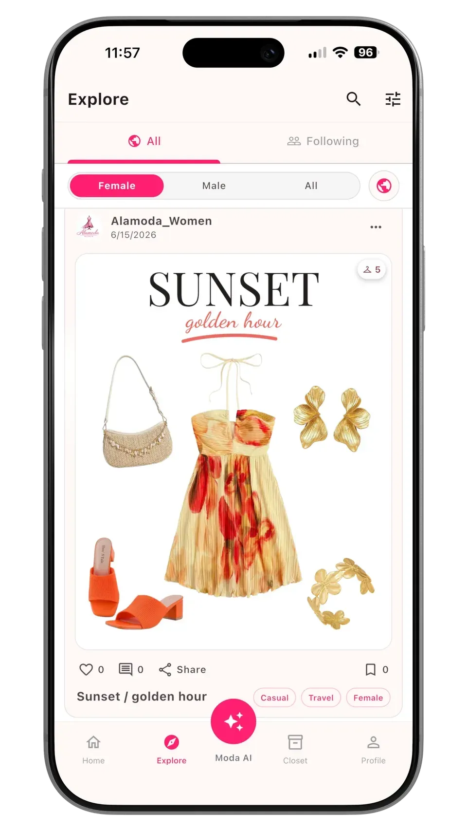 Public outfit inspiration in the Alamoda Moda Community Explore feed