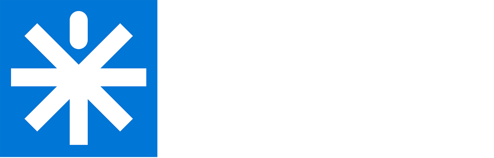 Logo for CrossFit Medical Society Community Care; blue and gray crescent shapes forming a