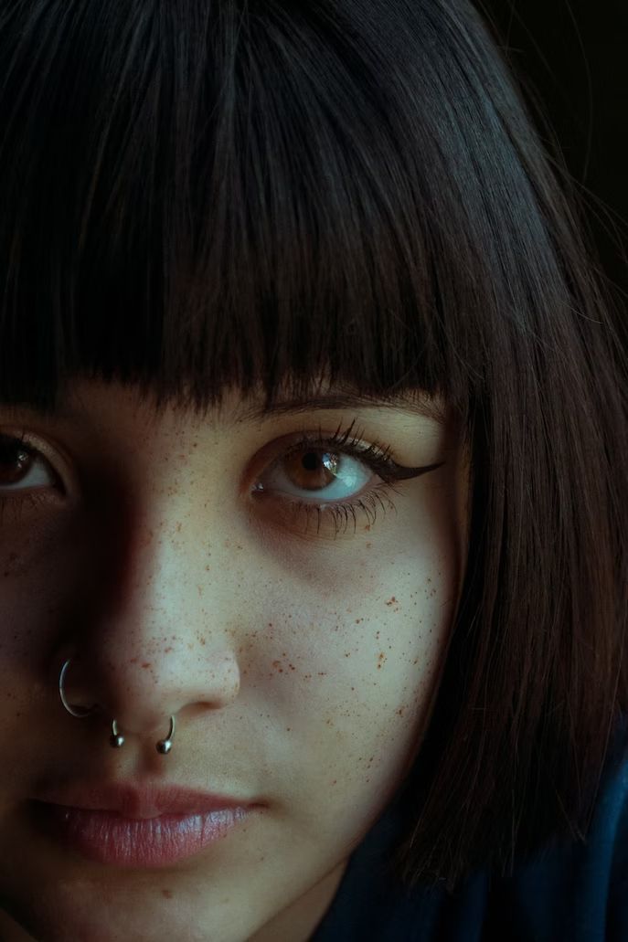 Woman with piercing