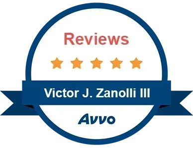 A badge that says reviews VictorJ. Zanolli III Avvo.