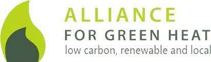 The logo for the alliance for green heat low carbon , renewable and local