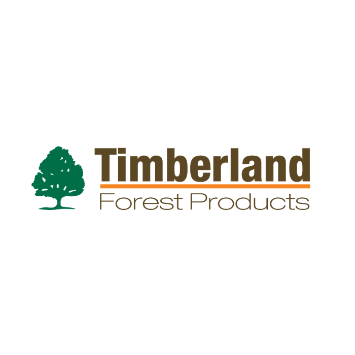 The logo for timberland forest products with a tree on it.