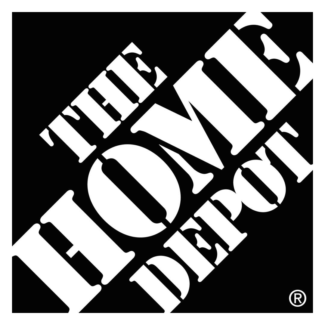 A black and white logo for the home depot