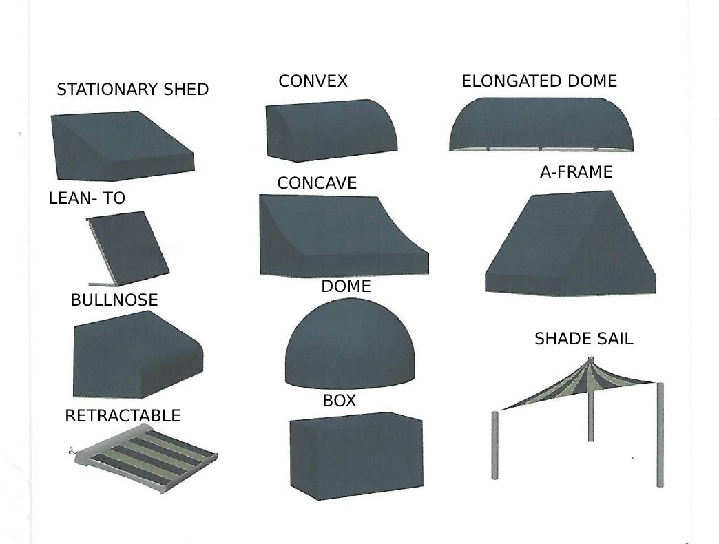 Styles of Retractable Awning — Norfolk, VA — Hustead's Canvas Creations