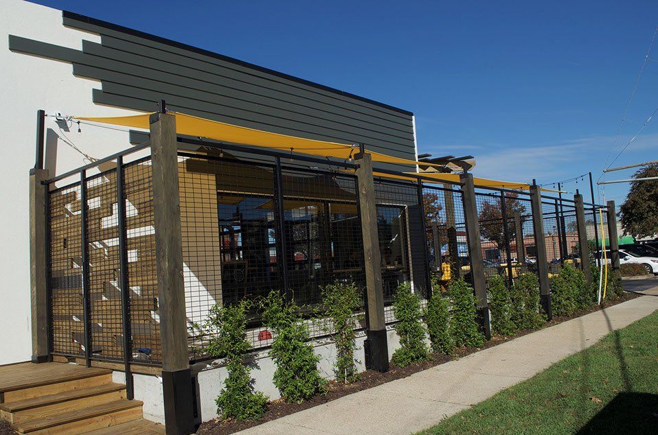 Yellow Shade Sail — Norfolk, VA — Hustead's Canvas Creations