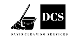 Logo for Davis Cleaning Services. A mop and bucket beside a black square with "DCS" in white.