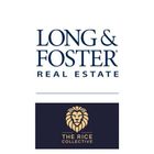 Logo of Long & Foster Real Estate with "The Rice Collective" logo below, featuring a gold lion's head.