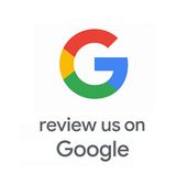 a google logo that says `` review us on google '' .