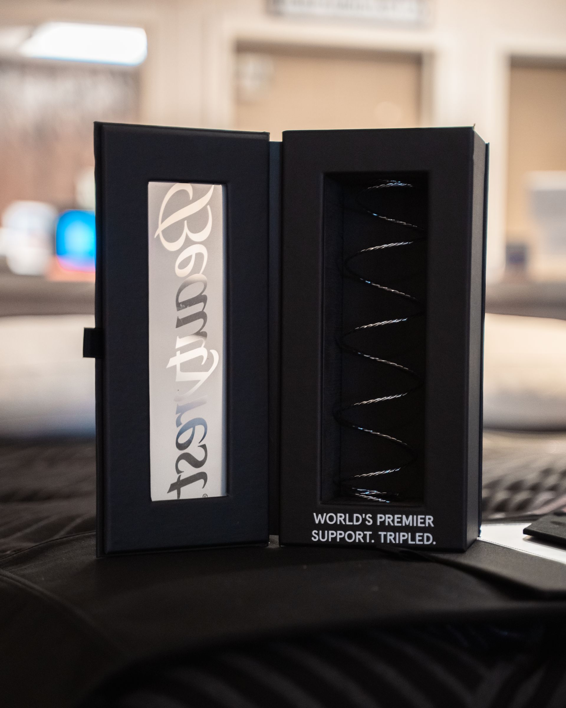 A black box with the word beard on it