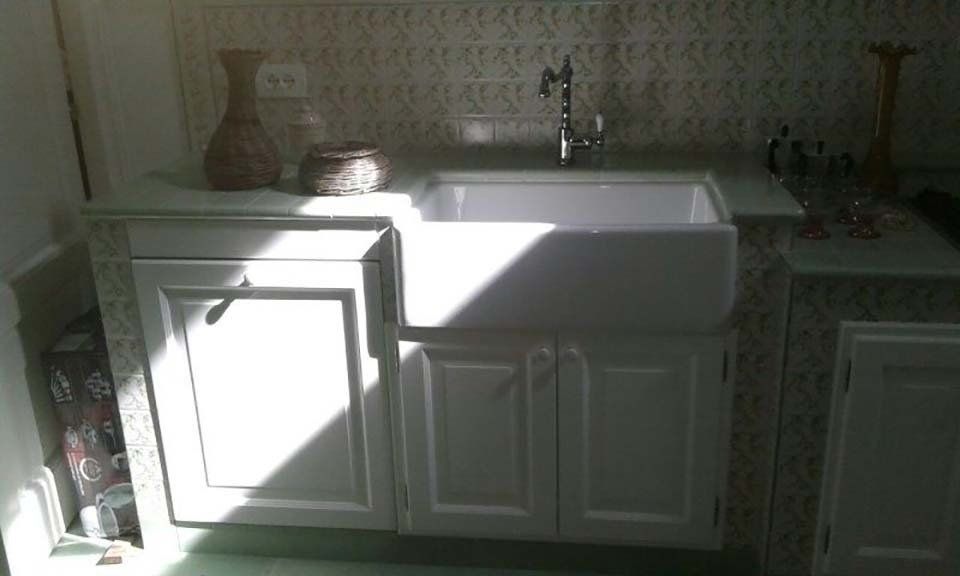 cucina con lavello stile vintage