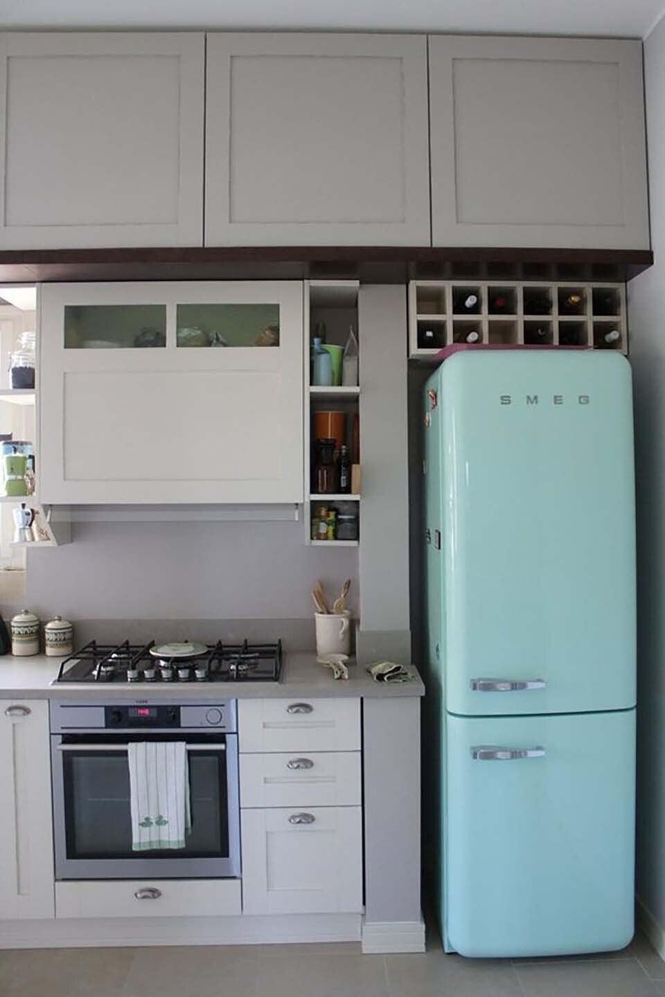 cucina con frigo vintage