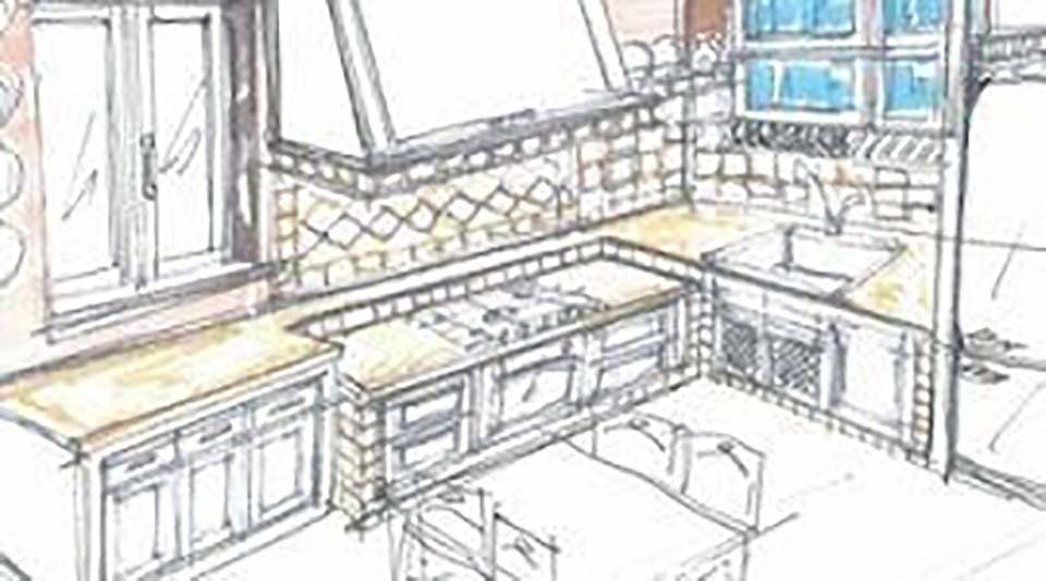 disegno per la progettazione di una cucina