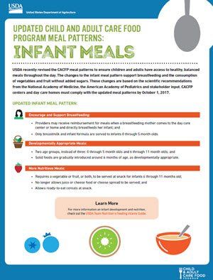 USDA Child and Adult Care Food Program meal Patterns
