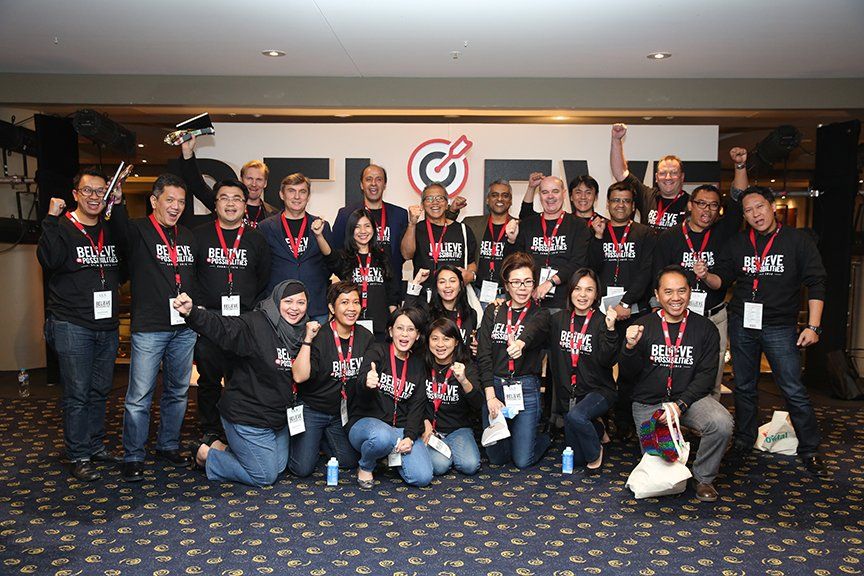 attendants of an event posing for a group photo