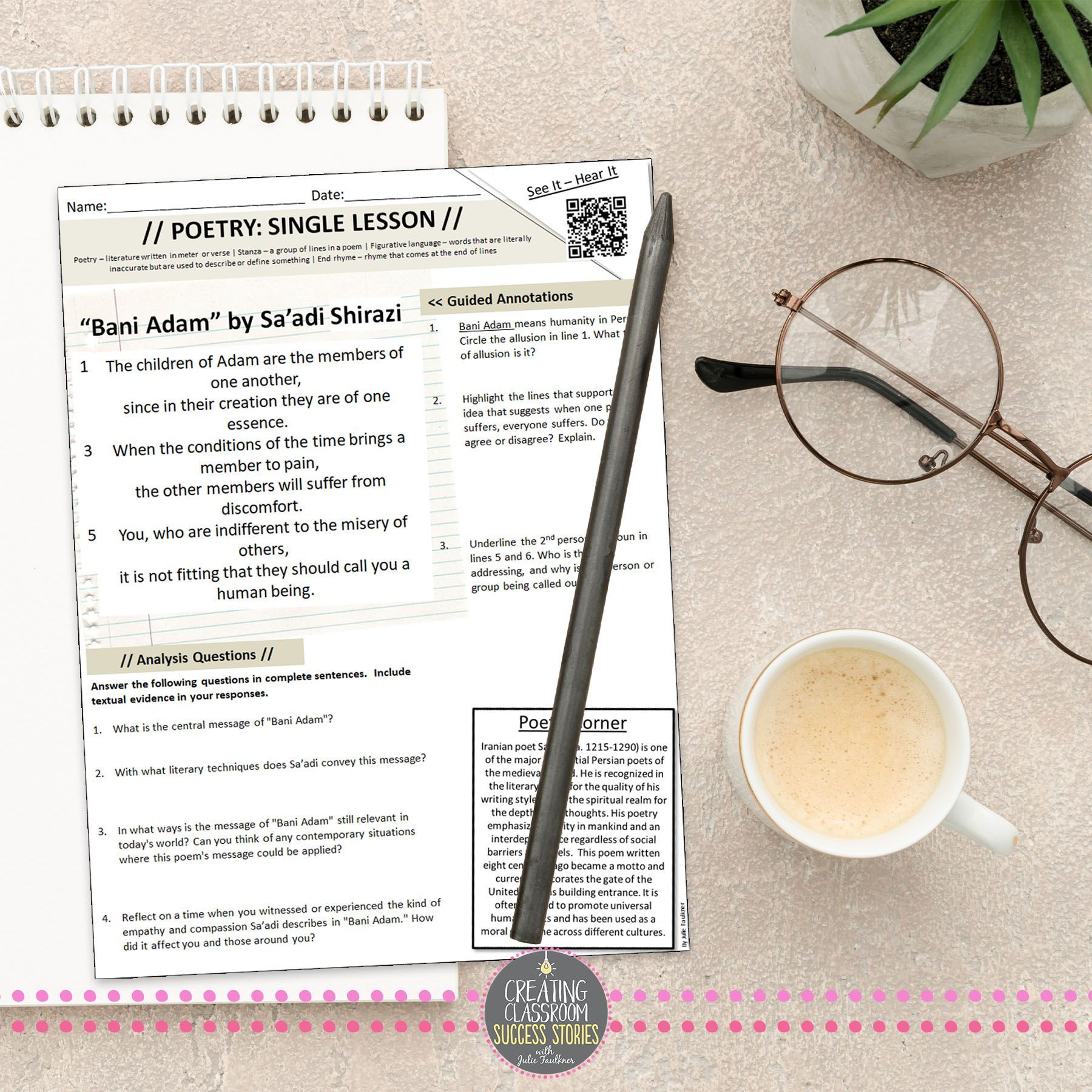 poetry lesssons for high school, teaching poetry