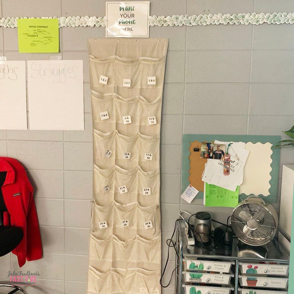 plant theme classroom, phone caddy jfaulkner