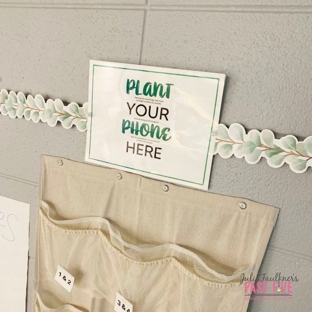 plant theme classroom, phone caddy jfaulkner