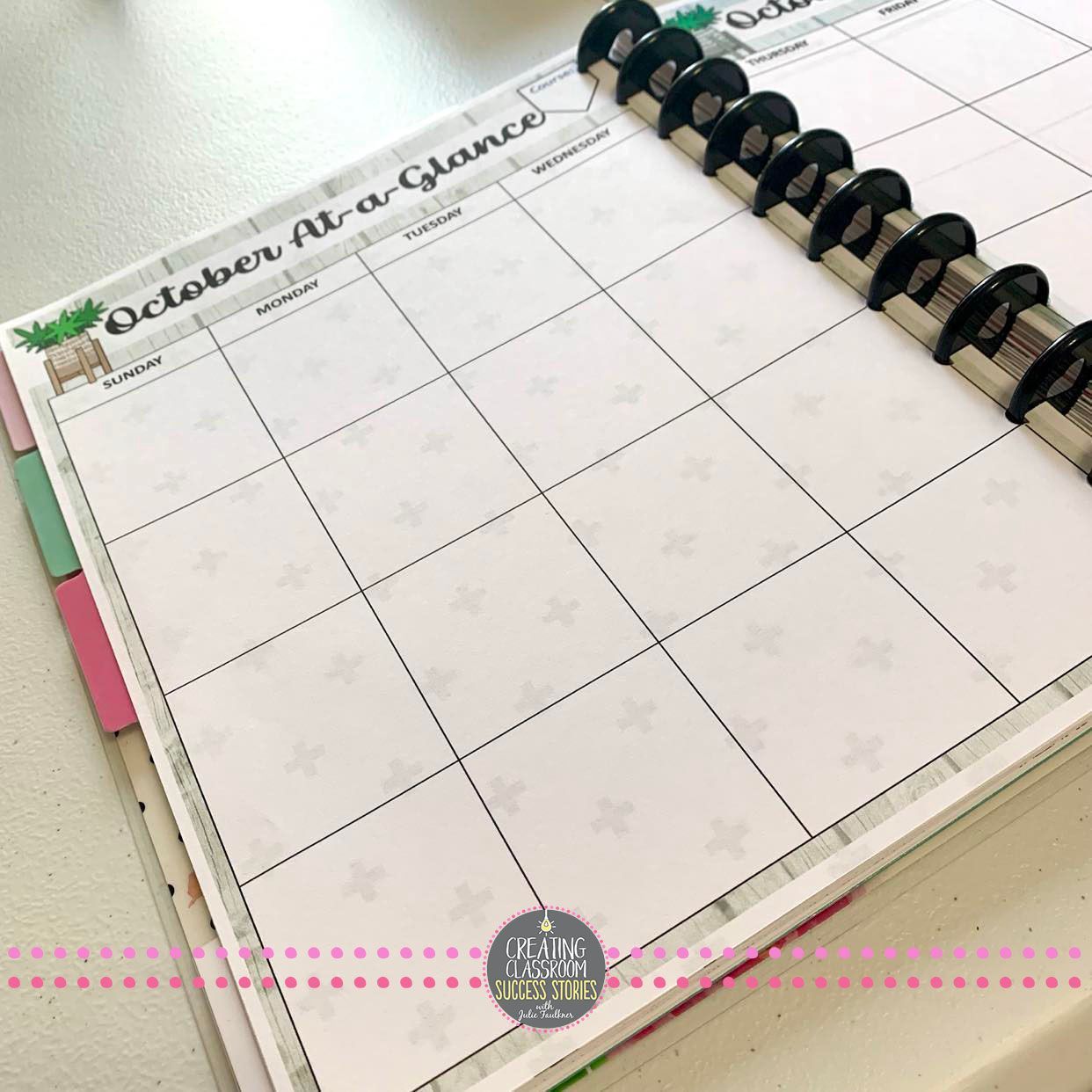 plant theme teacher planner, high school, jfaulkner