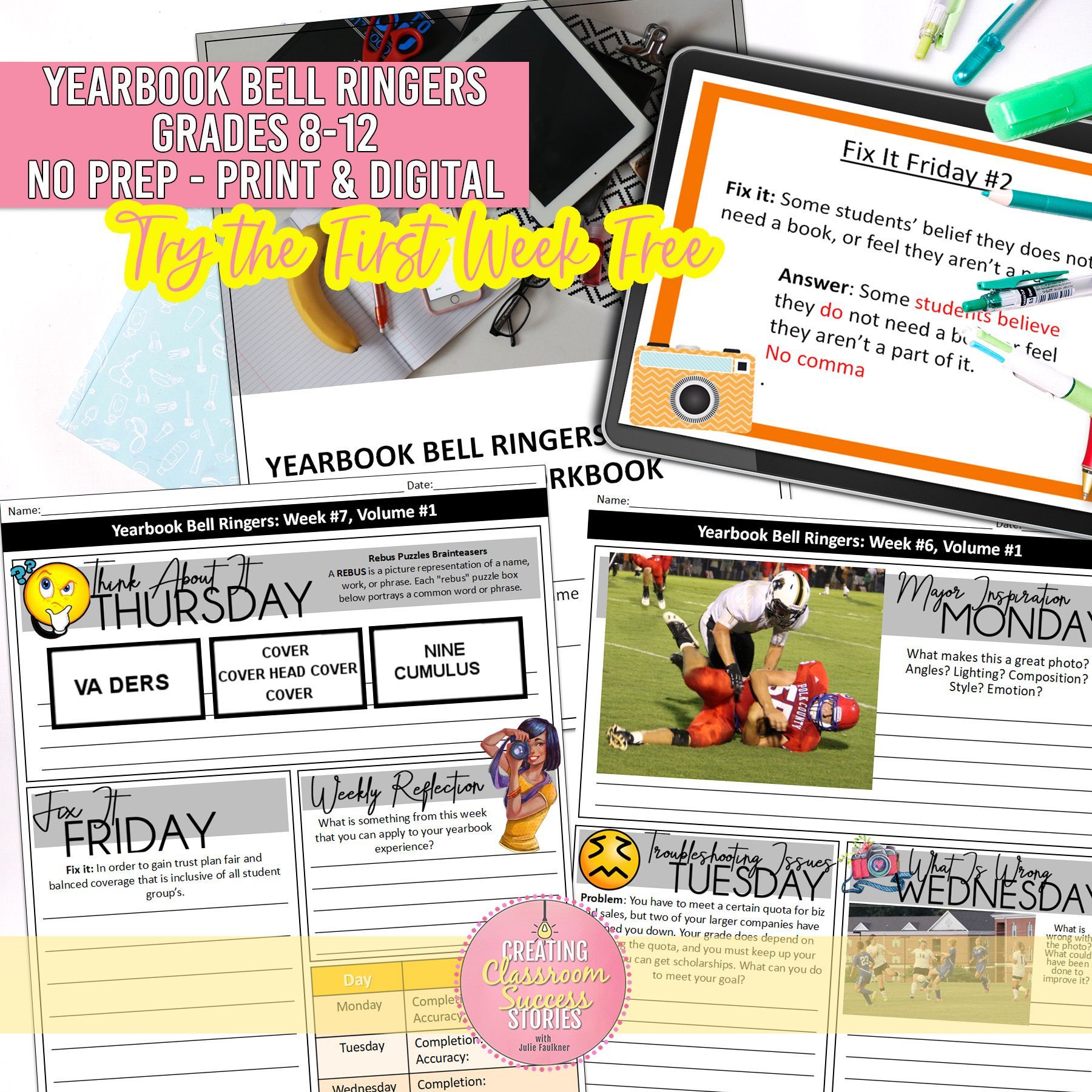 Routines for Yearbook Class with  Bell Ringers