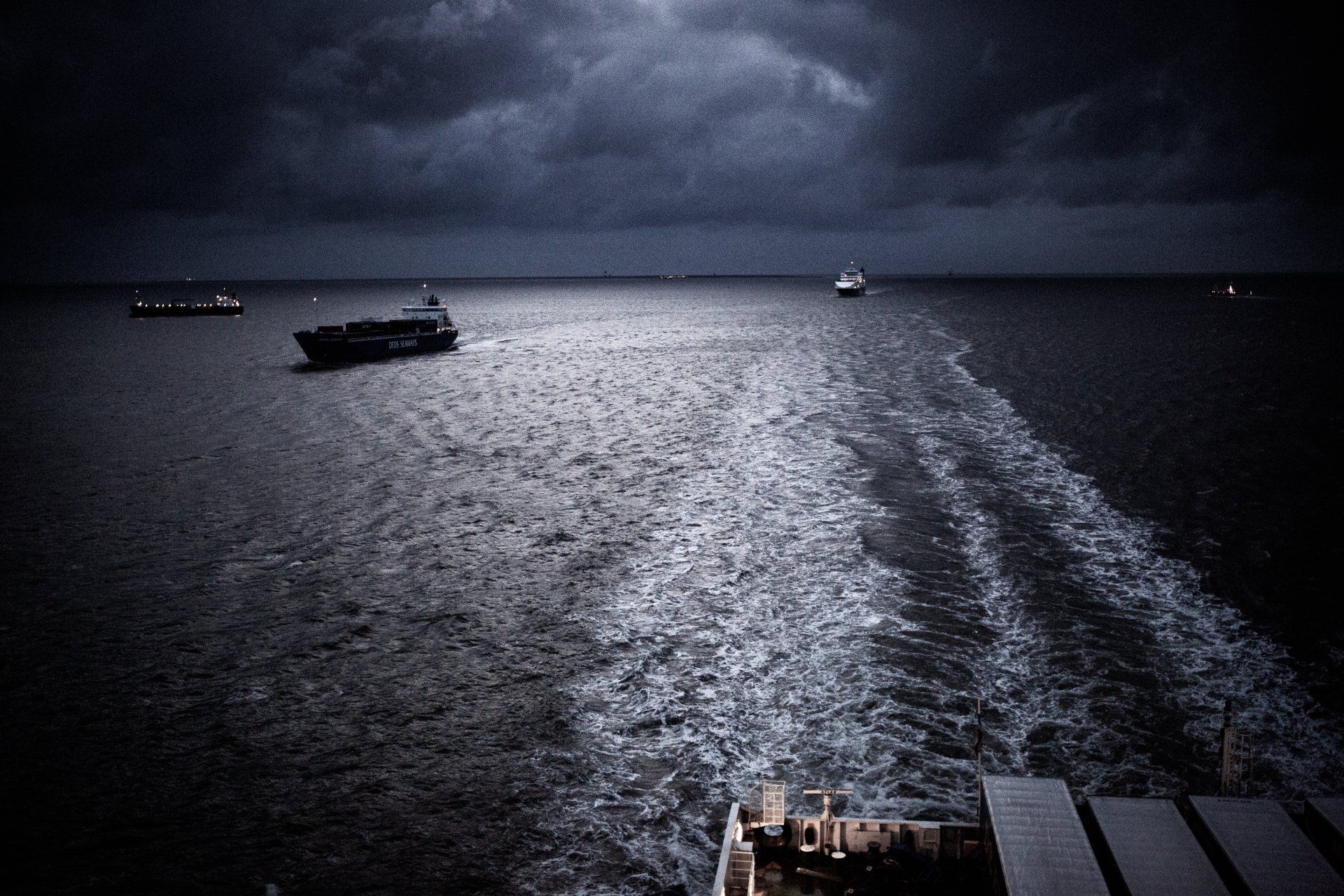 Shipping lanes moody clouds