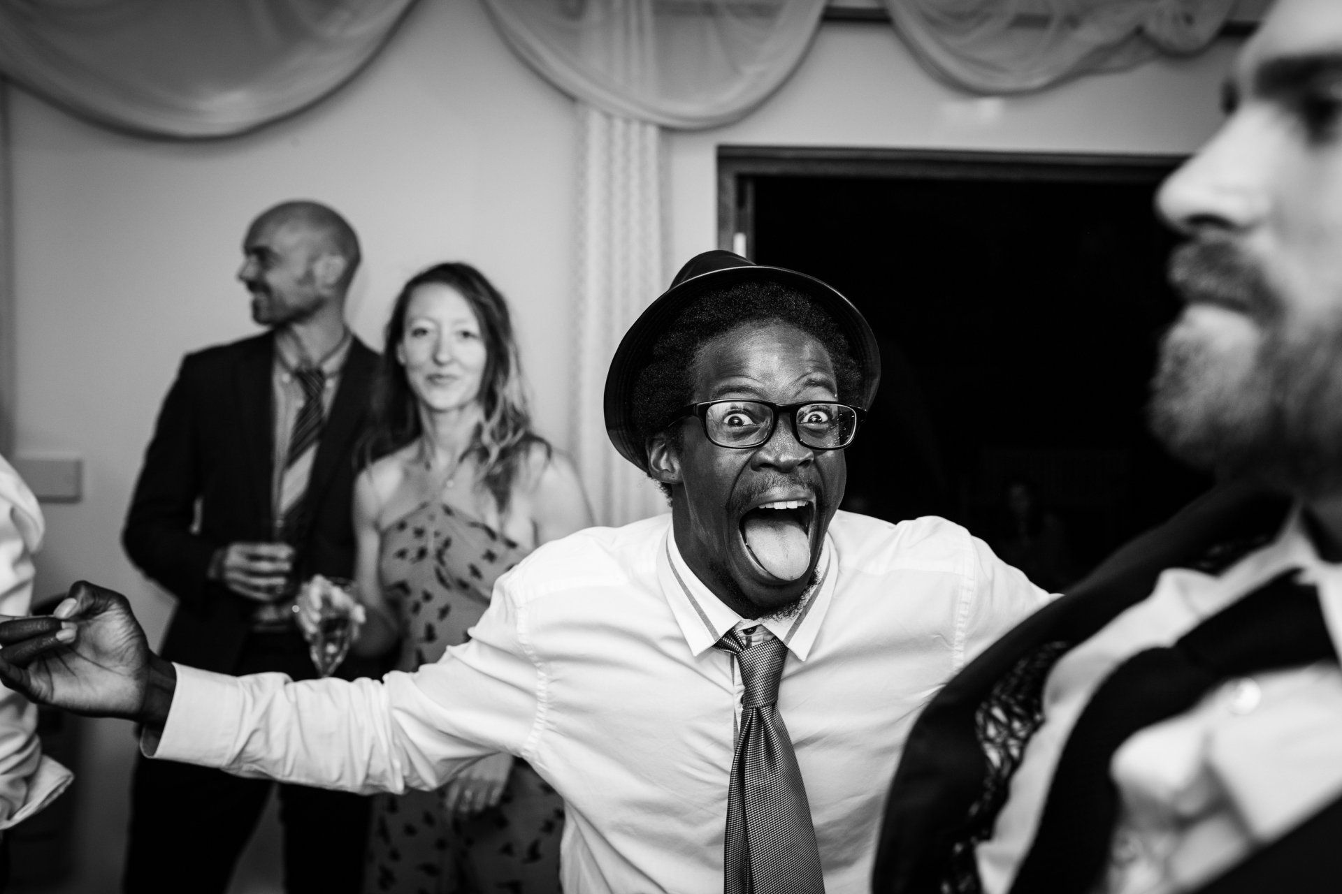 wedding guests at ta mill cornwall