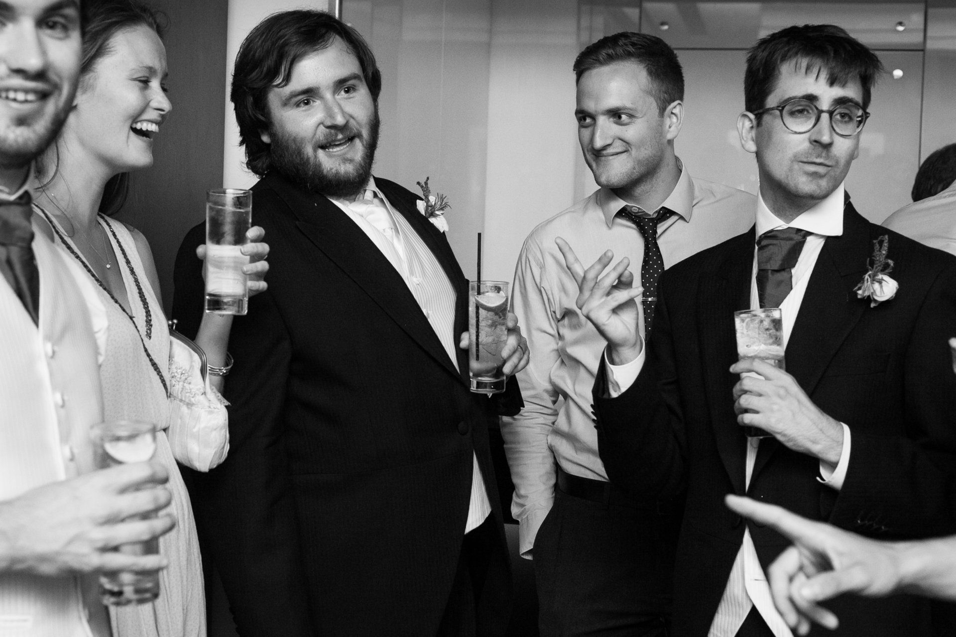 The Chester Grosvenor Hotel wedding guests at the bar