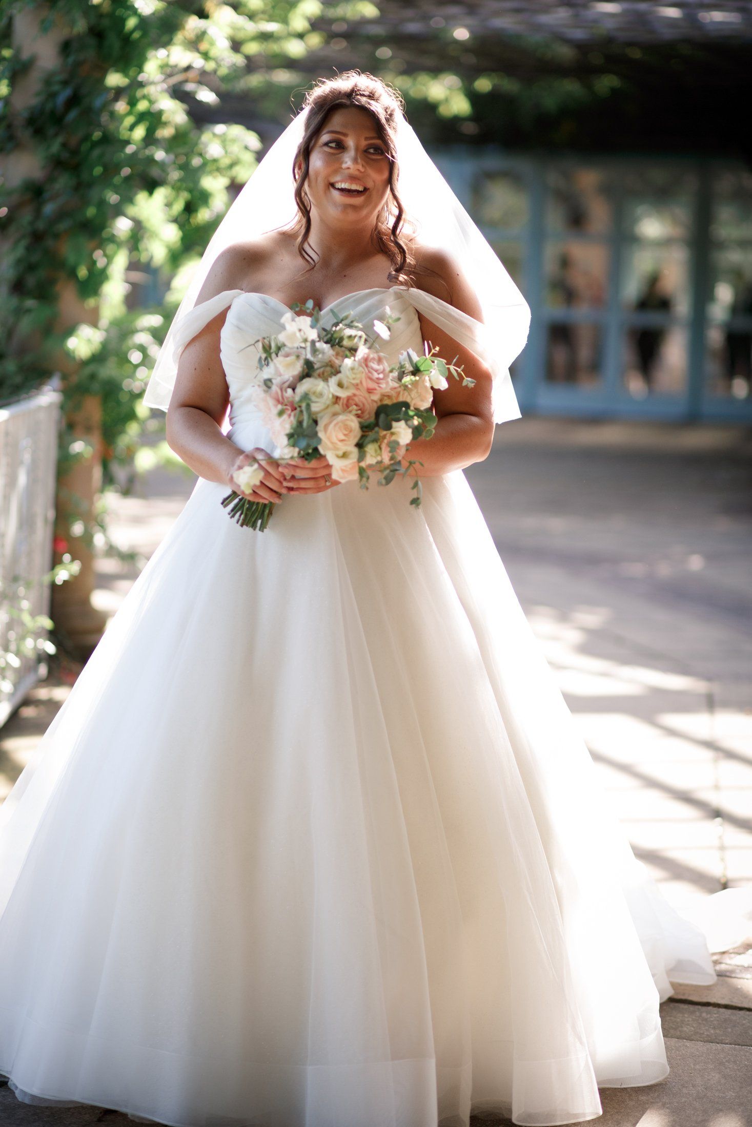 happy bride at sun pavilion Harrogate