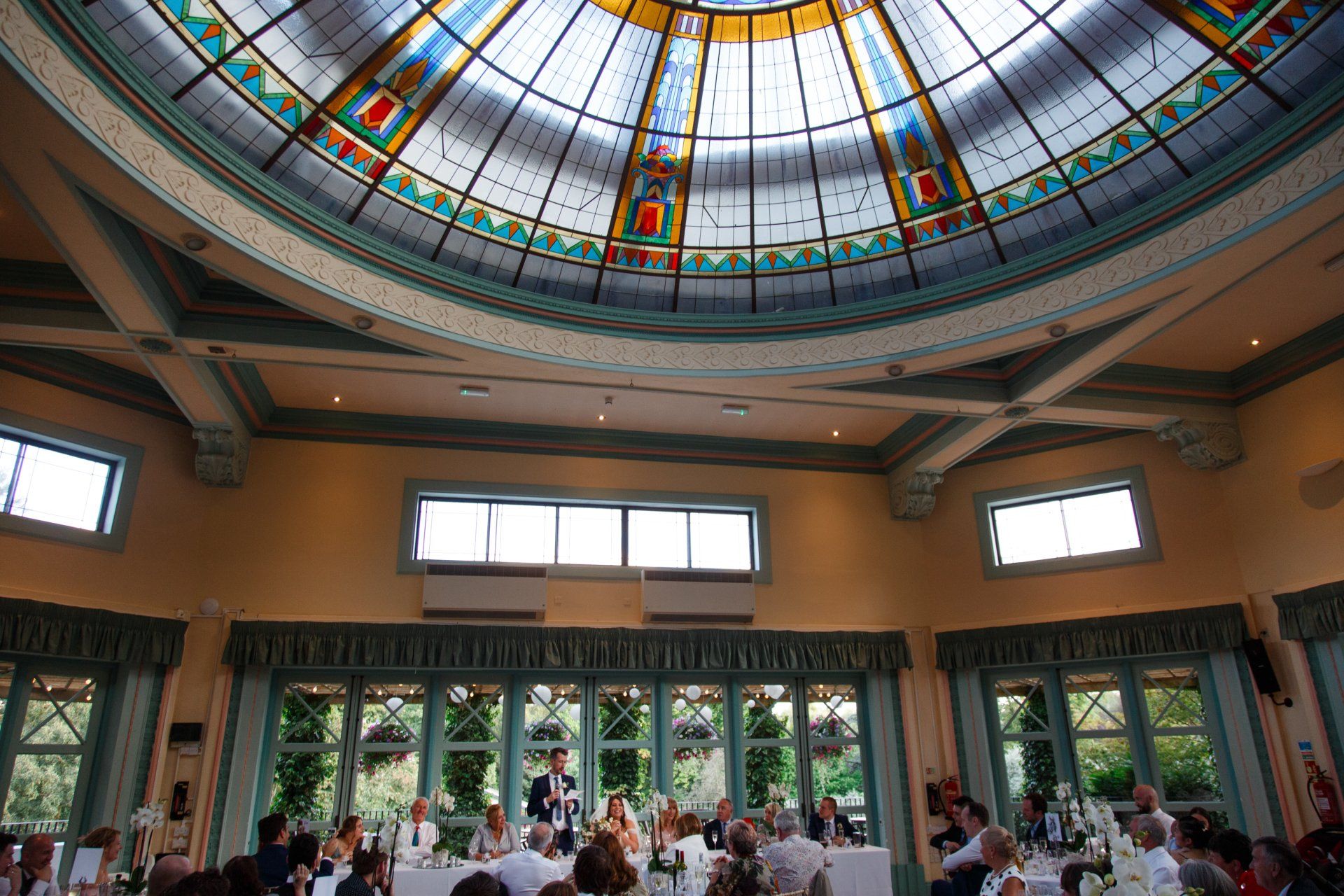 Wedding guests singing and dancing at ta mill Cornwall