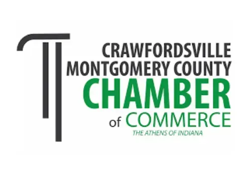 Tthe crawfordsville montgomery county chamber of commerce logo