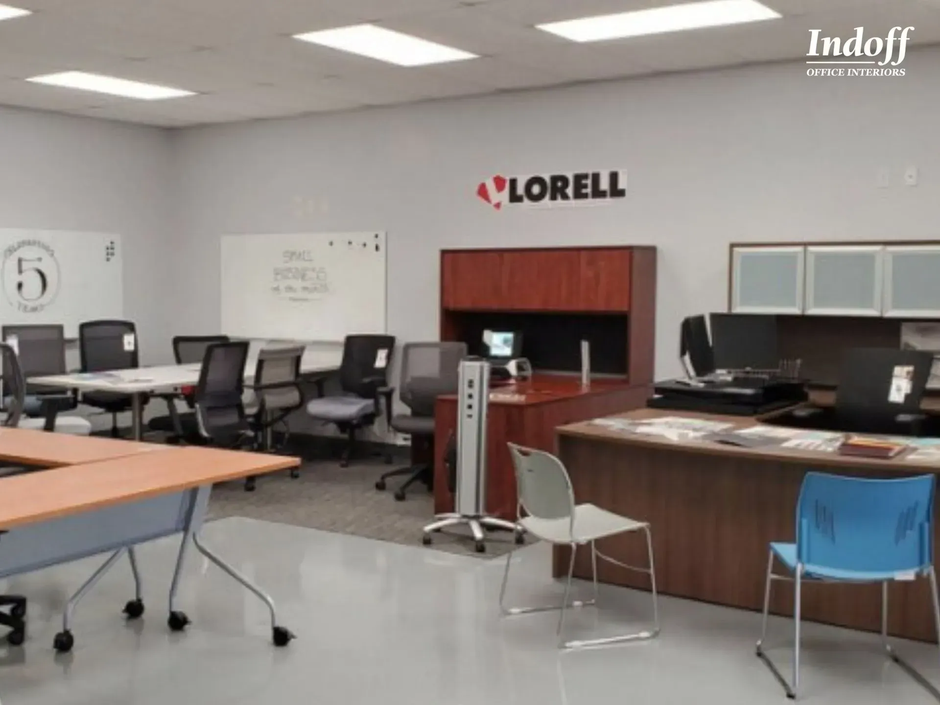 Indoff Office Interior Lorell furniture showroom