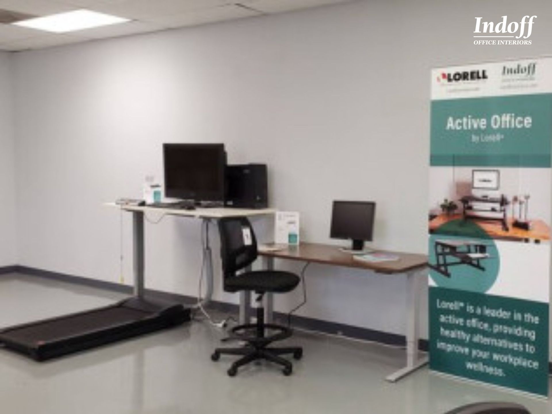 Test our height adjustable desk in the active office section.