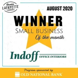 A sign that says winner small business of the month
