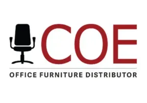 A logo for coe office furniture distributor