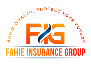 Fahie Insurance Group logo: Orange and yellow "FIG" with a blue flame. "Build wealth, protect your future" arc.