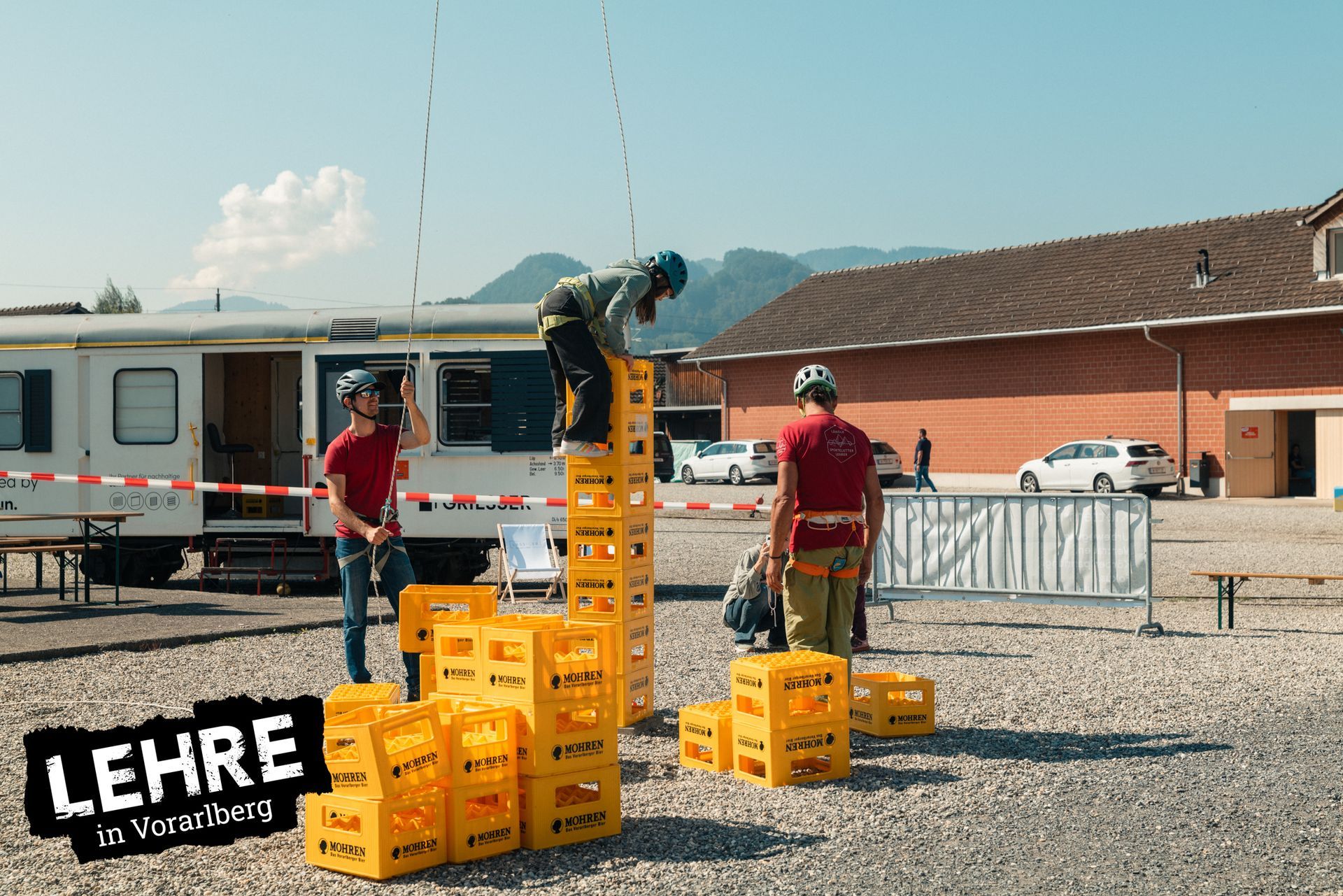 Kistenklettern lehrlingsmesse beim bähnle
