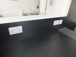 double wall sockets above worktop