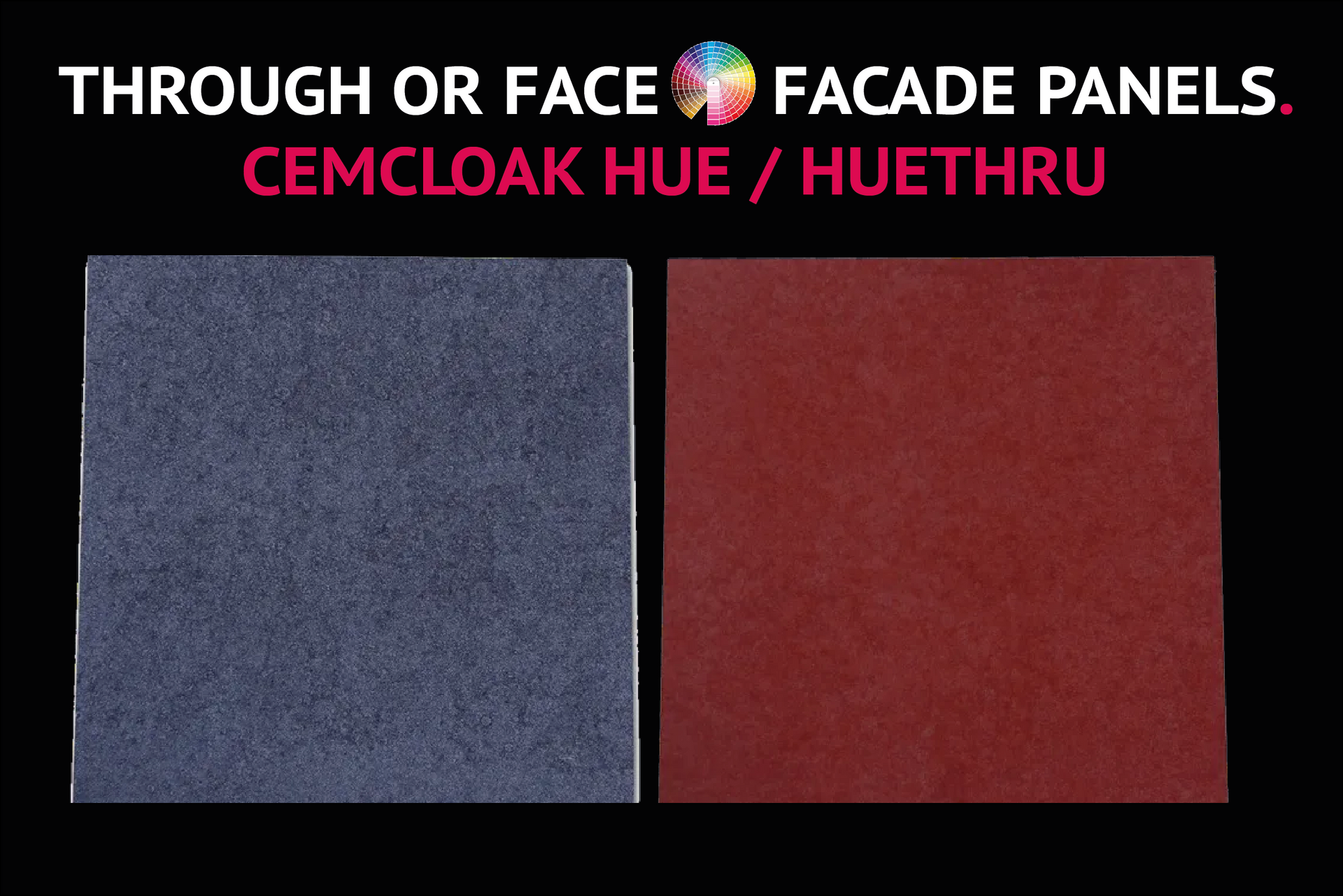 Two pieces of CemBloc HueThru , one blue and one red , are sitting next to each other on a white surface.