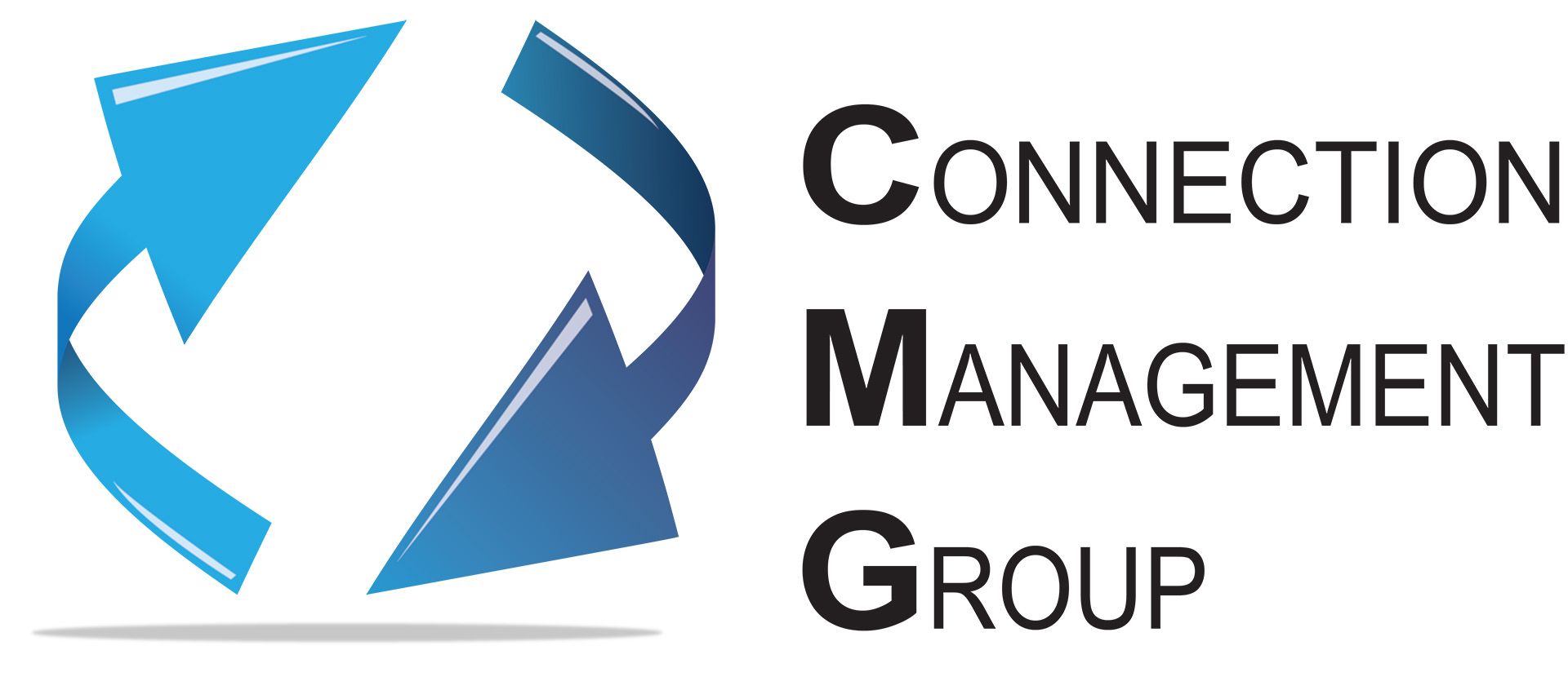 CMG logo with blue arrows circling and text: Connection Management Group.