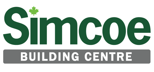 A simcoe building centre logo on a white background