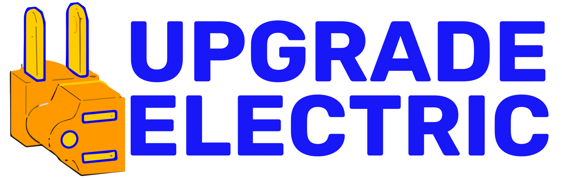 Orange plug icon with blue