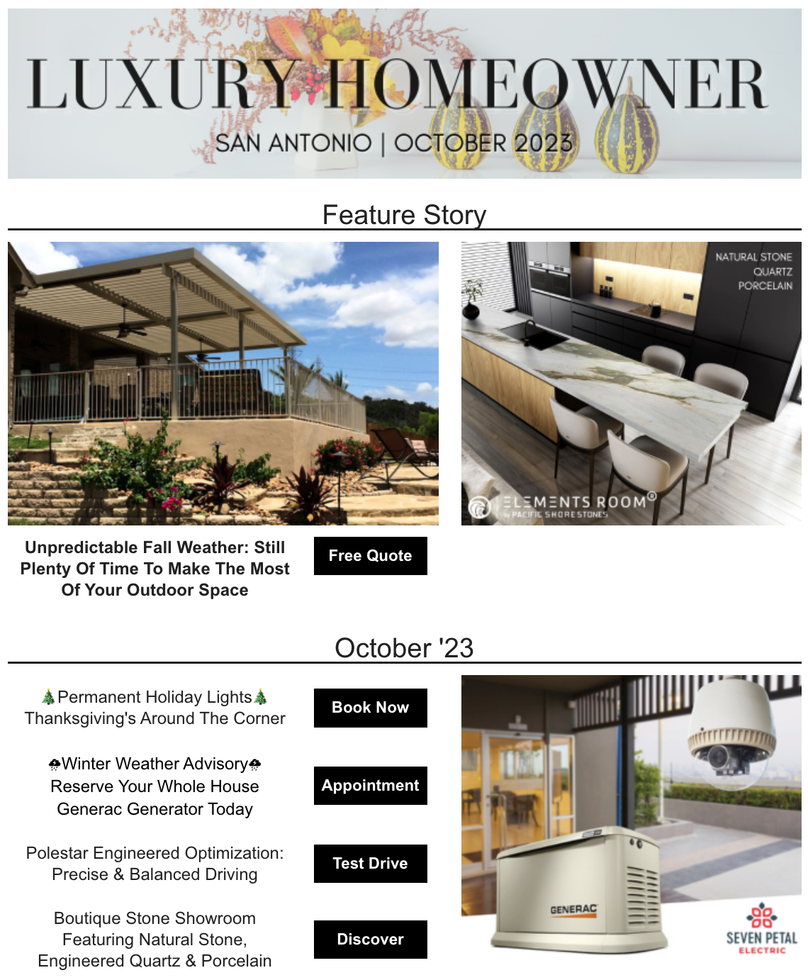 It is a luxury homeowner newsletter for october.
