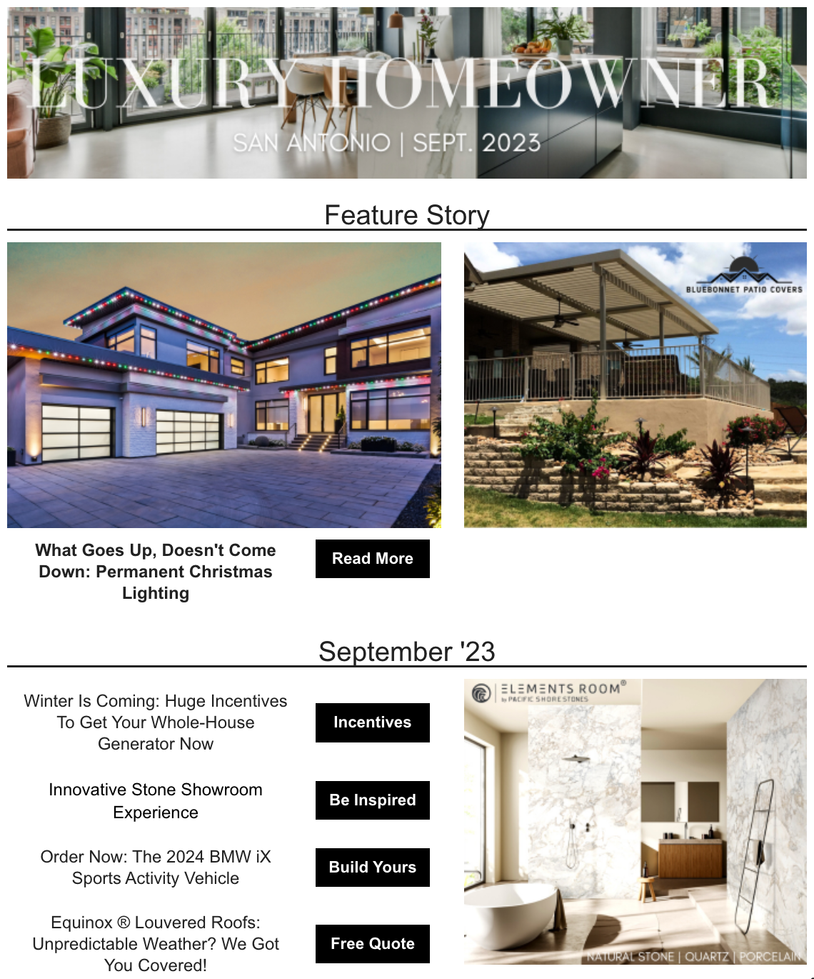 A luxury homeowner magazine with a picture of a house on the cover.
