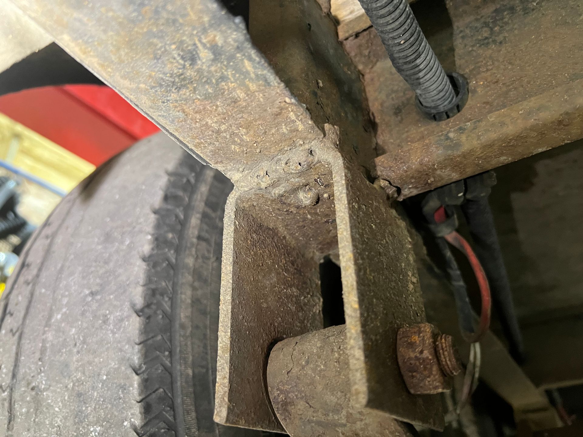 trailer frame and bolts for repair 