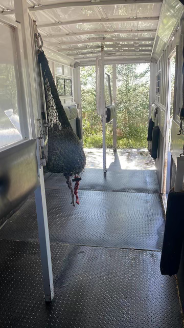 inside of equine horse trailer 