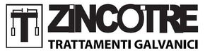 Logo ZINCOIRE con icona industriale nera e testo “TRATTAMENTI GALVANICI” su sfondo bianco