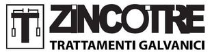 Logo ZINCOIRE con icona industriale nera e testo “TRATTAMENTI GALVANICI” su sfondo bianco