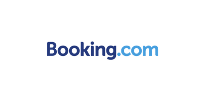 Booking.com logo: dark blue "Booking" with light blue ".com" on a white background.