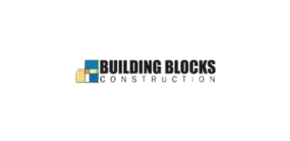 Logo for Building Blocks Construction: blocks graphic and text.